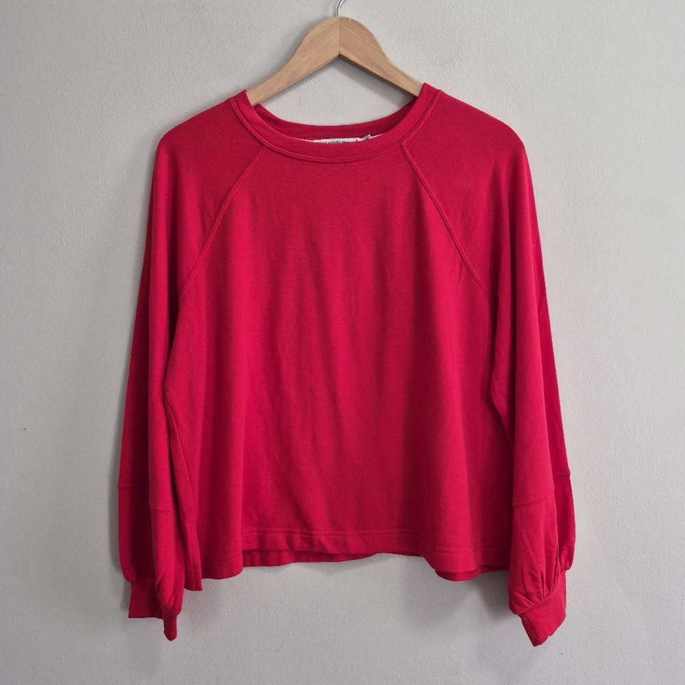 Boat House Apparel Red Long Sleeve Top Balloon Sleeve Size Medium